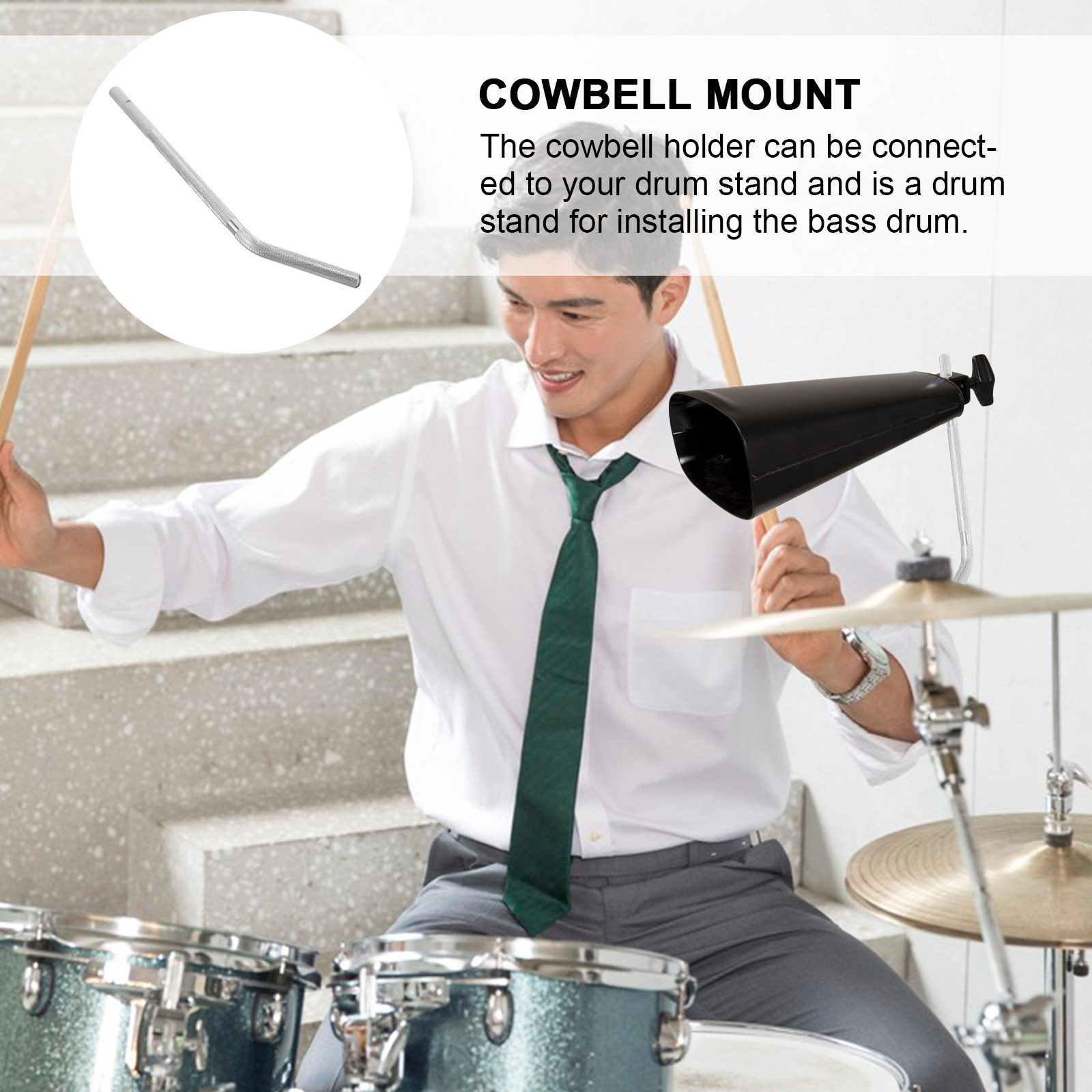 Musical Instrument Set - 金属製カウベルブラケット 高硬度カウベルホルダー ドラムセット バスドラムポール交換用 楽器部品 マウントクランプ