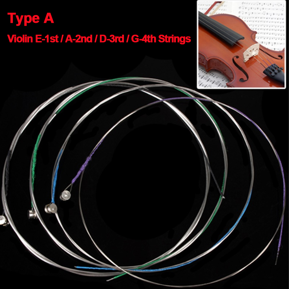 Musical Instrument Set - バイオリン用ニッケル弦4本セット、楽器パーツ、アクセサリー、e-a-d-g-d-g-1st/a-2nd/d-3rd/g-4th
