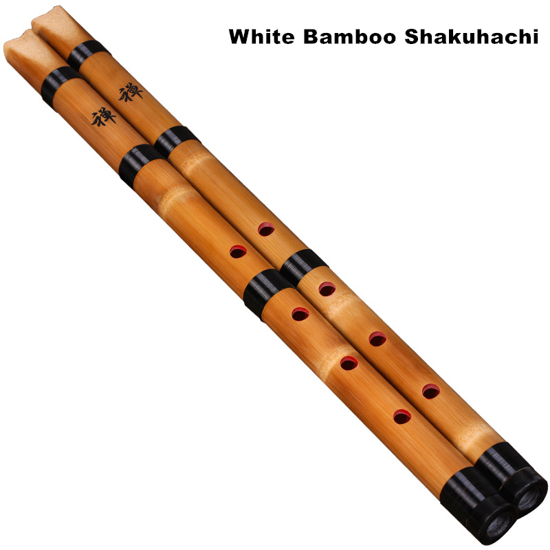 Musical Instrument In Chinese - 手作りナチュラルホワイト竹尺八千葉/日本ショートフルートシャオ初心者中国の伝統的な楽器