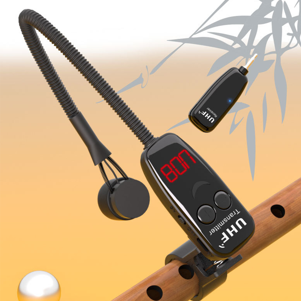 UHFワイヤレス楽器用マイククリップ ワイヤレス受信機と送信 - Musical Instrument Flute のレビューと価格