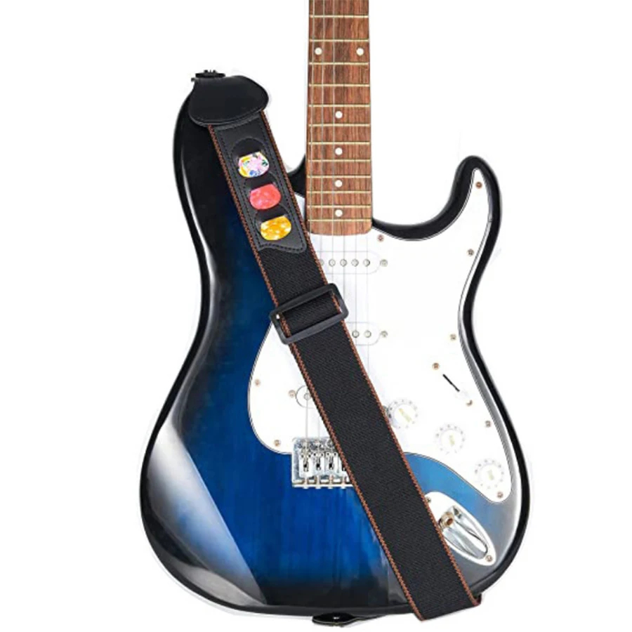 7 ピース/セットギターストラップ黒 PU レザー + 綿ウ - Musical Instrument Set のレビューと価格