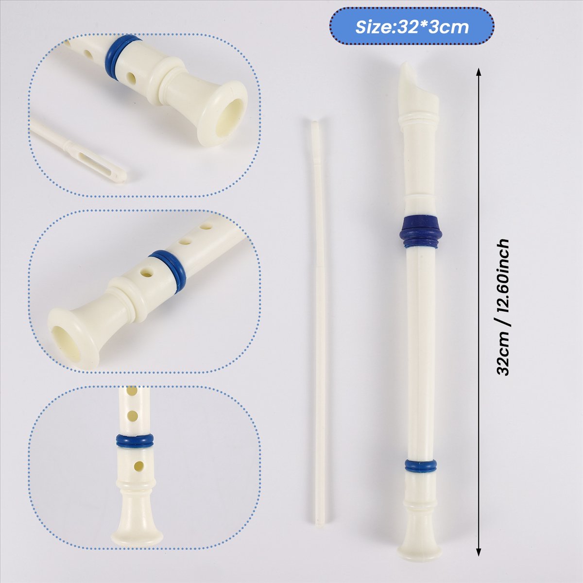ABST 楽器 6穴 ソプラノフルート レコーダー ホワイト - Musical Instrument Flute のレビューと価格