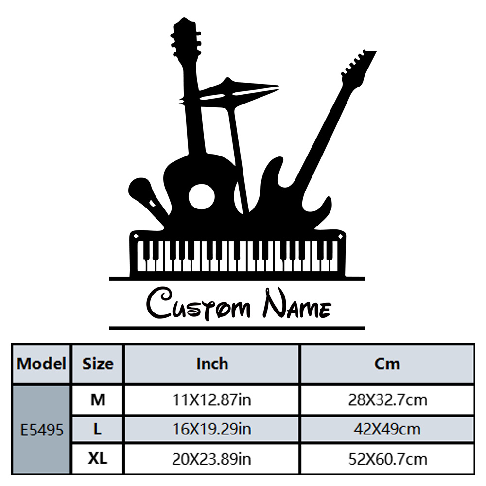 1PC 漫画楽器カスタム名名前壁デカールアートビニールステッ - Musical Instrument And Names のレビューと価格