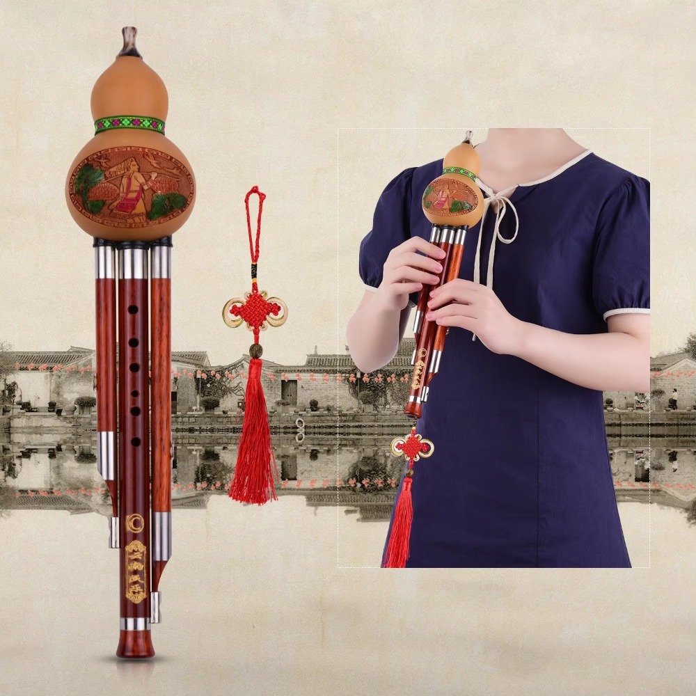3トーンCキー フルート型笛 木製管 中国伝統楽器 中国結び - Musical Instrument Flute のレビューと価格
