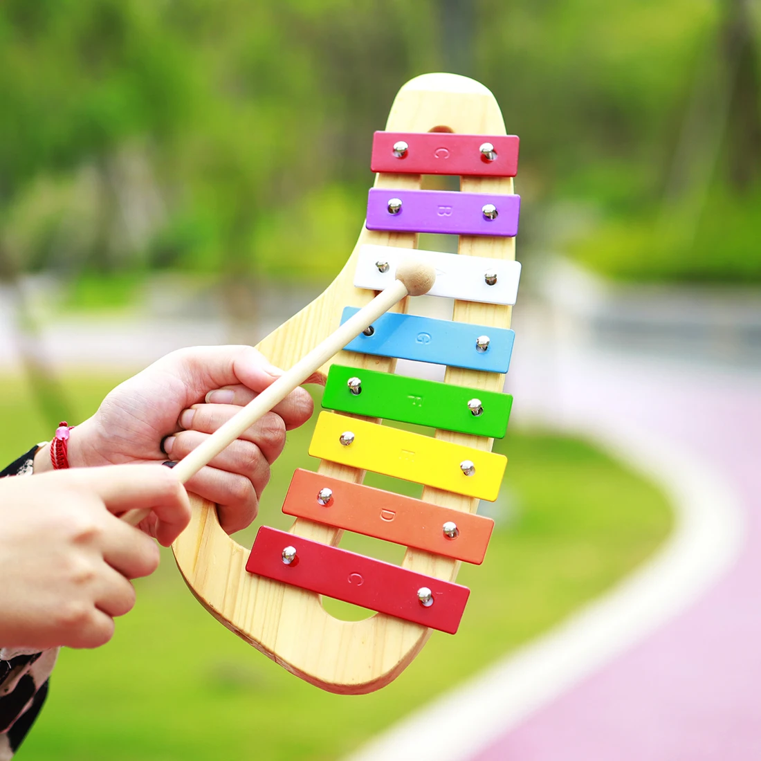 8音レインボーシロフォン、金属板パーカッション、木製マレット - Musical Instrument Xylophone のレビューと価格