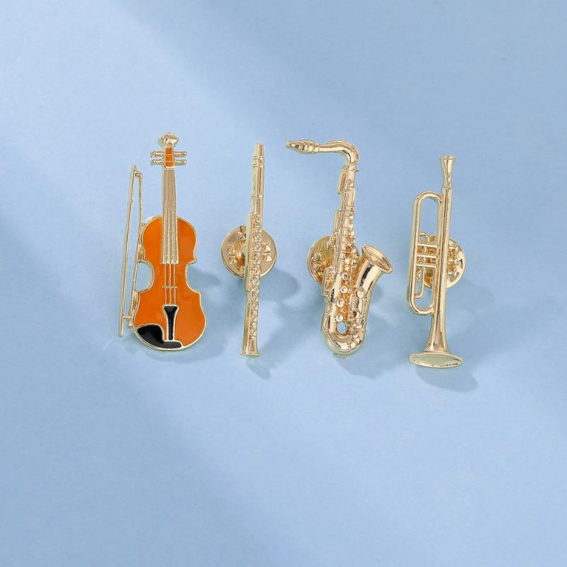 1個のオーケストラ風バッジ、ユーモラスな楽器エナメルピン、ト - Musical Instrument In Orchestra のレビューと価格