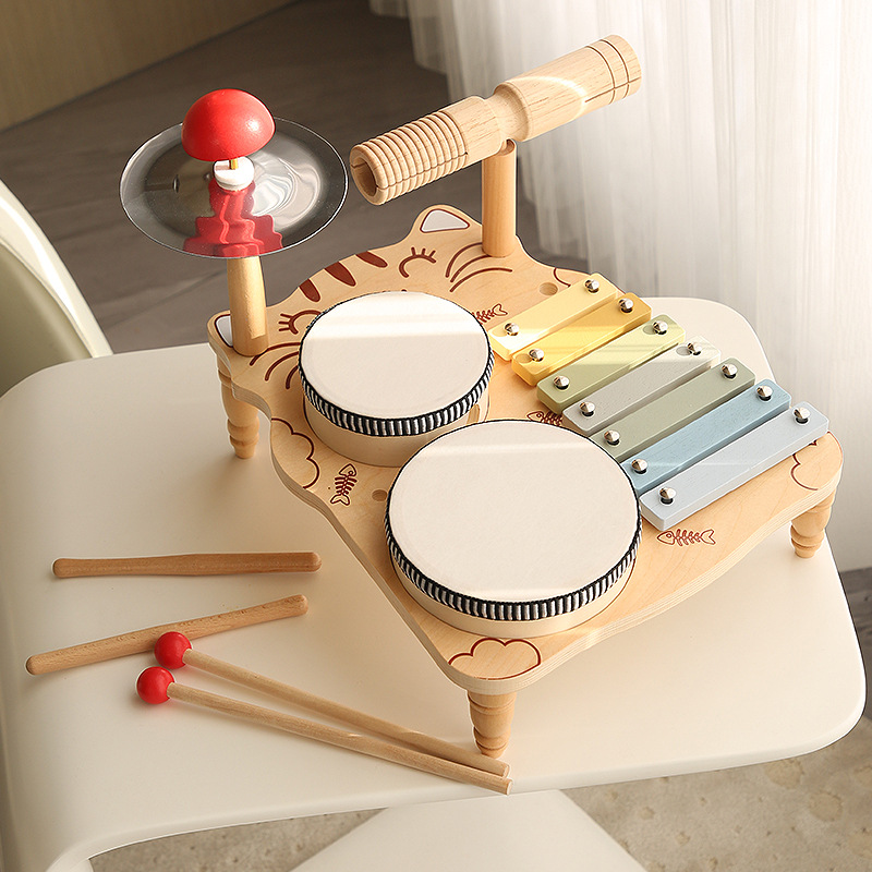 モンテッソーリ教育玩具 木製シロフォン ドラムセット エオリ - Musical Instrument Xylophone のレビューと価格