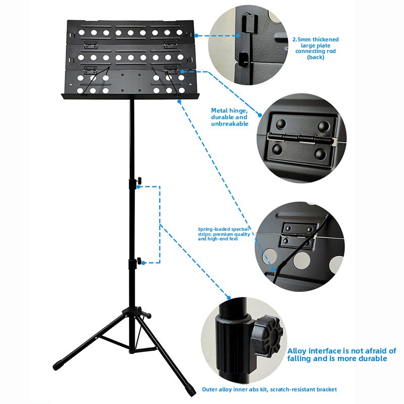 ポータブル折りたたみ譜面台セット高耐久厚みのある高さ調節可能 - Musical Instrument Set のレビューと価格